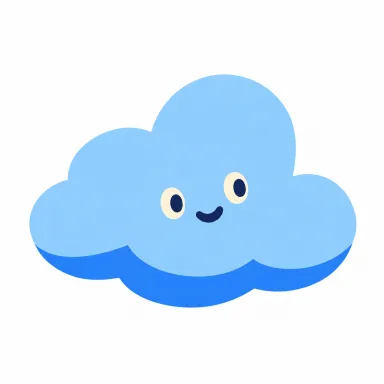 A soft blue paper cloud