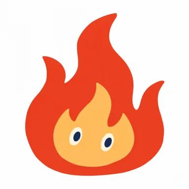 A smiling flame