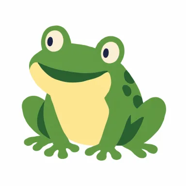 A green paper frog with big eyes